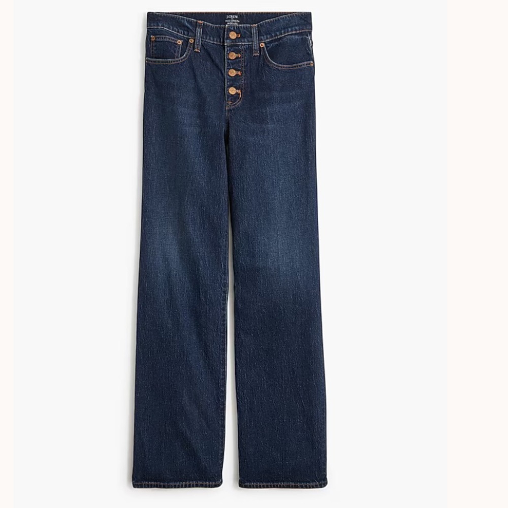 J. Crew Factory Full-length wide-leg jean in all-day stretch size 27 Space Navy